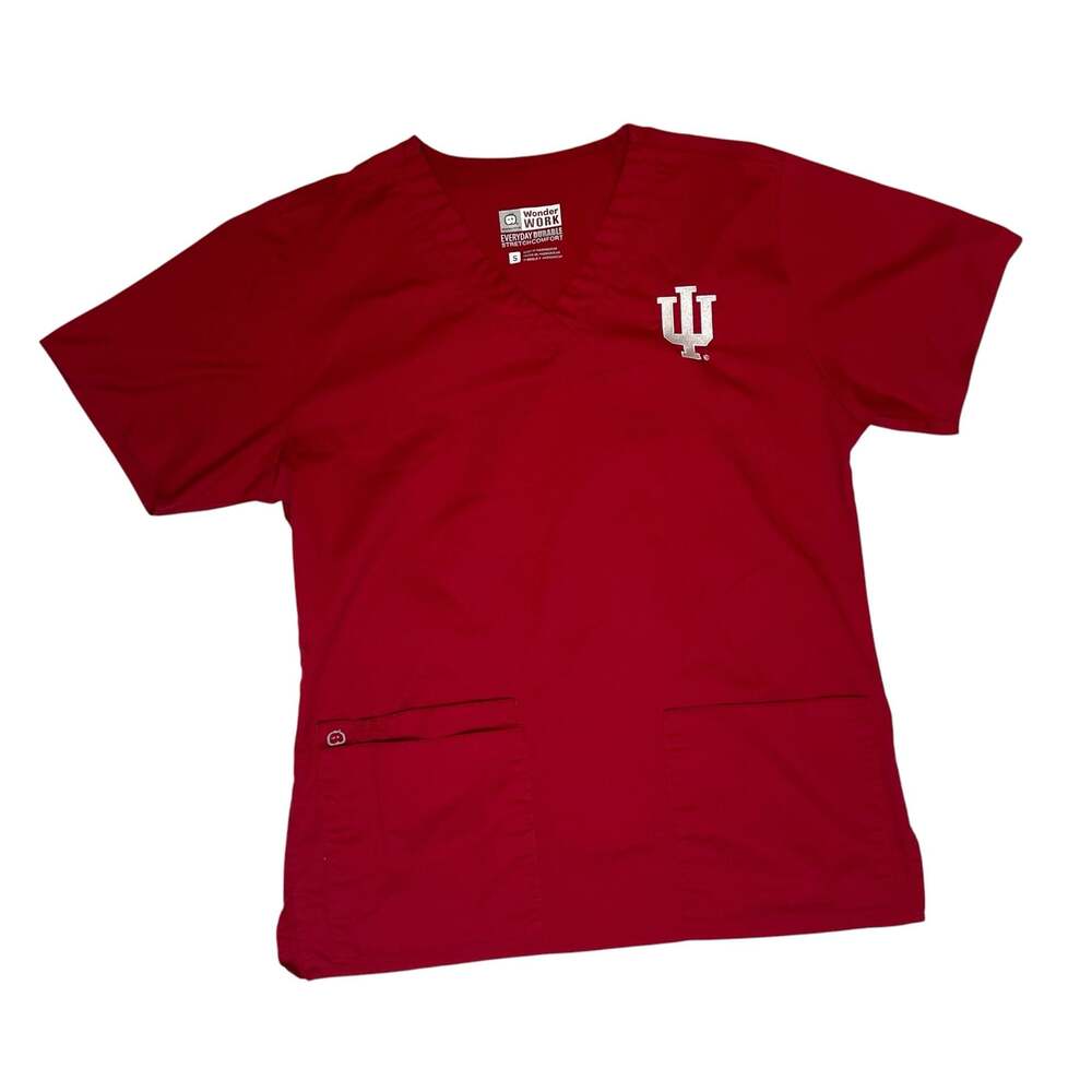 WonderWink Indiana Hoosiers Red Scrub Top Small